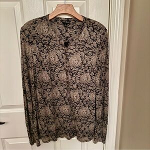 Lucky Brand Black Paisley Blouse